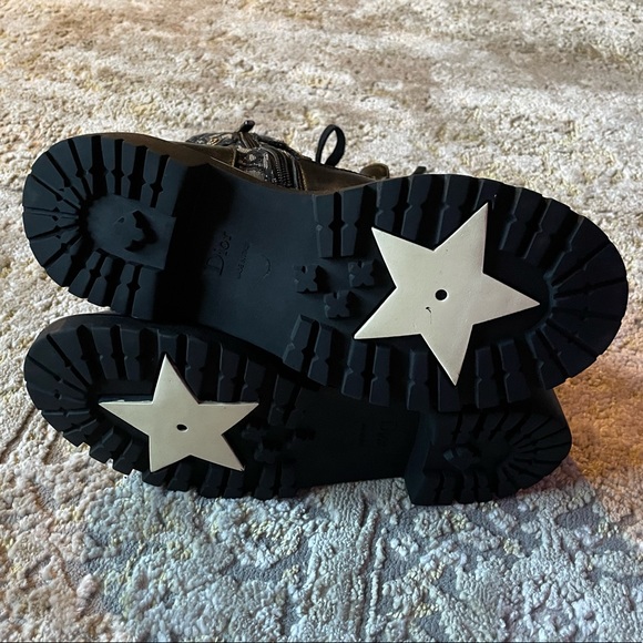 Dior Jacquard oblique combat boots size 8 - Picture 7 of 10